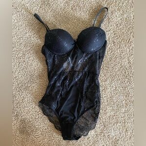 Midnight Elegance Black Lace Lingerie bodysuit
